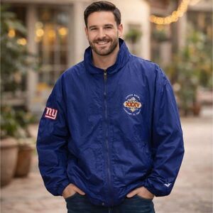 Puma 2001 XXXV Super Bowl Windbreaker NY Giants 2XL Mesh Lined Full Zip Jacket